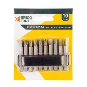 Jogo de Bits 1/4 10 Peças 8x6x2,3cm Brico Forte
