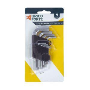 Jogo de Chave Hexagonal/Allen 9pcs Brico Forte