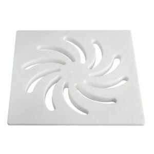 Grelha para Caixa Sifonada 100mm Vortice Pe Branco Quadrado Amanco