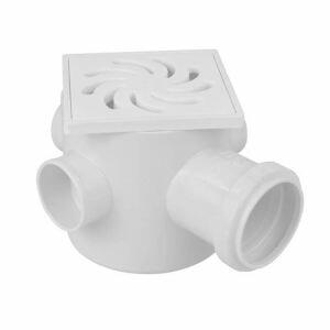 Caixa Sifonada 100x100x50mm Pvc Esgoto Branco Quadrado Amanco