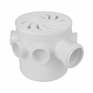 Caixa Sifonada 150x150x50mm Pvc Esgoto Branco Redondo Amanco