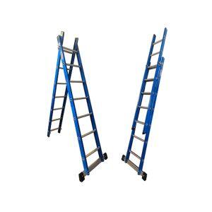 Escada Extensiva Tesoura 7 ou 12 Degraus Azul 2,20x3,80m Wbertolo