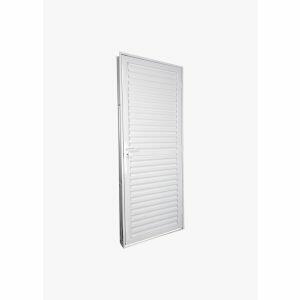 Porta de Abrir Alumínio Veneziana 2,15M X 0,84M Standart Branca Direita CRV