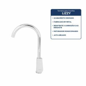 Torneira Misturador Monocomando para Cozinha de Mesa 1/2" Livo Cromado Addra