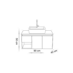 Gabinete para Banheiro Suspenso MDF/MDP Apollo 90cm C-Linea