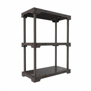 Estante Plastico Poly Eco Cinza 3 Prateleiras Grift Estante Plastico Poly Eco Cinza 3 Prateleiras Grift