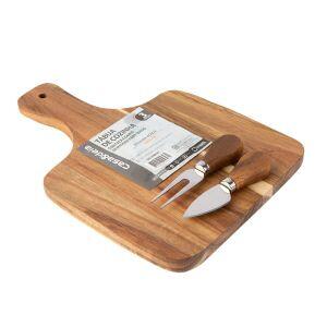 Tabua de Cozinha 3pcs Com Faca e Garfo Madeira Casa&ideia
