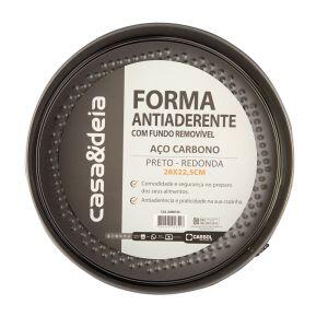 Forma Redonda Com Fundo Antiaderente Removivel Preto 28cm Casa&ideia