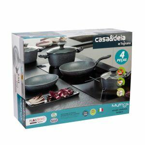 Jogo de Panela Antiaderente 4 Peças Mythos Cinza Tognana