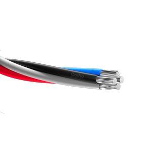 Cabo Multiplexado 10mm Quadruplex 1kv 90 Preto Azul Corfio Cabo Multiplexado 10mm Quadruplex 1kv 90 Preto Azul Corfio