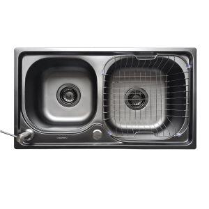 Cuba para Cozinha de Sobrepor/Embutir Inox Retangular Dupla Com Acessórios 68x39cm Addra Cuba para Cozinha de Sobrepor/Embutir Inox Retangular Dupla Com Acessórios 68x39cm Addra