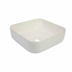 Cuba para Banheiro de Apoio Louça Quadrada Branca 39x14cm Viena Addra