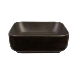 Cuba para Banheiro de Apoio Louça Quadrada Preta 39x14cm Viena Addra