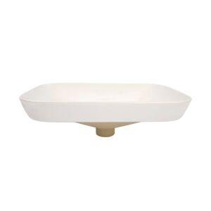 Cuba para Banheiro de Semi Encaixe Louça Retangular Branca Londres 52x36x16cm Addra