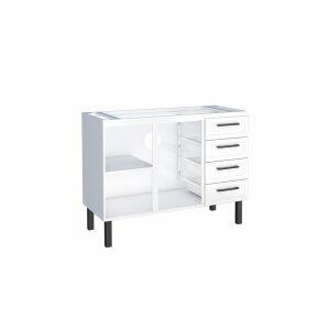 Balcão Cozinha 1,20m Juno Aço Branco Cozimax