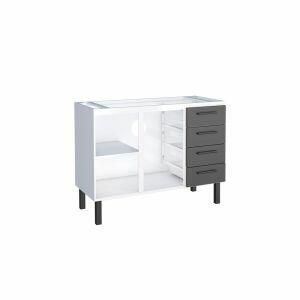 Balcão Cozinha 1,20m Juno Aço Preto Cozimax