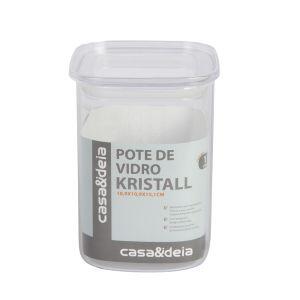 Pote Vidro 1l Kristall Transparente Com Tampa Casa&ideia