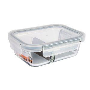 Pote Vidro Hermético 580ml 2 Divsórias Transparente Com Tampa Casa&ideia