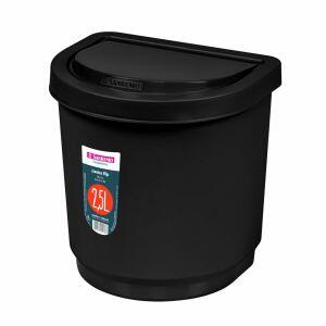 Lixeira Com Tampa 2,5l Flip Black Sanremo
