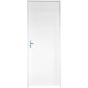 Kit Porta de Abrir Lâmida HDF Sem Vista Branco 2,13m x 80cm x 14cm Diretia Esquerda Grantok