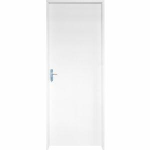 Kit Porta de Abrir Madeira HDF Sem Vista Branca 2,13m x 90cm x 14cm Direita Esquerda Grantok