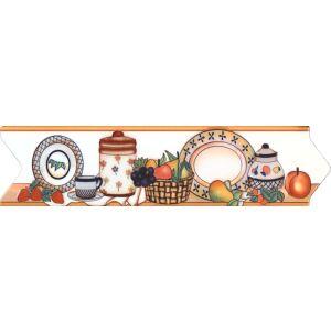 Faixa Decorativa 8,5x33 Glv8509 Branco Marrom Gabriella