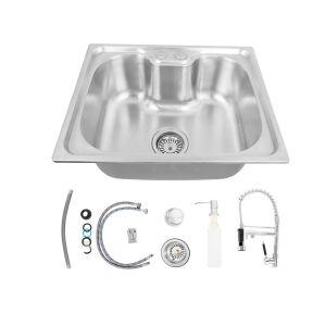 Kit Cuba para Cozinha de Embutir Gourmet com Misturador e Acessórios Aço Inox Addra Kit Cuba para Cozinha de Embutir Gourmet com Misturador e Acessórios Aço Inox Addra