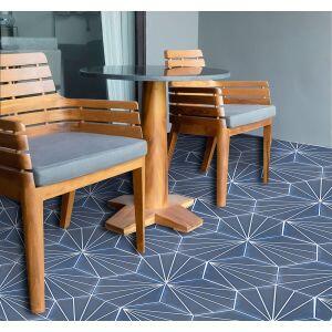 Porcelanato Hx/505 Hexagonal Listras Azul Bold Acetinado 17x19 Gabriella