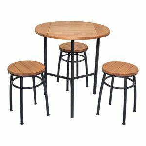 Conjunto Mesa e Bancos 4 Peças Fenix Madeira Jatobá Metalnew Conjunto Mesa e Bancos 4 Peças Fenix Madeira Jatobá Metalnew