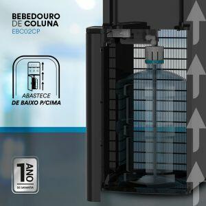Bebedouro Refrigerador Coluna 20l Ebc02pc Preto 127v Eos Bebedouro Refrigerador Coluna 20l Ebc02pc Preto 127v Eos