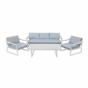 Conjunto de Jardim Alumínio 4 Peças Siena Cinza Fascino