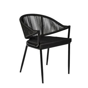 Conjunto Caribe Mesa e Poltronas Preto Aço 3 Peças Fascino Conjunto Caribe Mesa e Poltronas Preto Aço 3 Peças Fascino