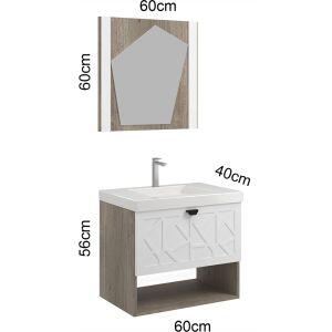 Gabinete para Banheiro MDF/MDP com Tampo Davos 60cm C-Linea