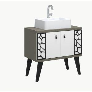 Gabinete para Banheiro com Cuba Baden Branco/linen C-Linea