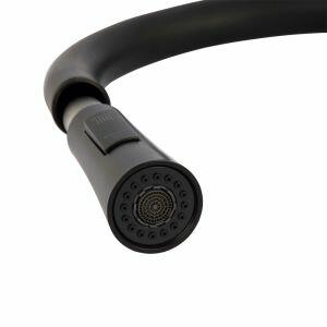 Torneira Misturador Monocomando para Cozinha de Mesa Bica Alta 1/2" Fonte Preto Addra