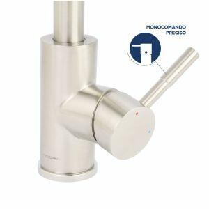 Torneira Misturador Monocomando para Cozinha de Mesa Bica Alta 1/2" Fonte Slim Aço Inox Addra
