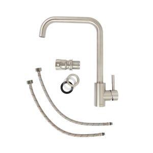Torneira Misturador Monocomando para Cozinha de Mesa Bica Alta 1/2" Coral Aço Inox Addra