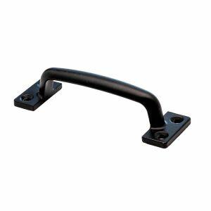 Puxador para Móveis 12cm Alça Quadrada Mf.80pr Preto Fosco Ago Inox