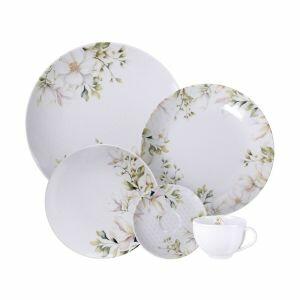 Jogo Jantar Porcelana 20 Peças Magnólia Floral Tramontina Jogo Jantar Porcelana 20 Peças Magnólia Floral Tramontina