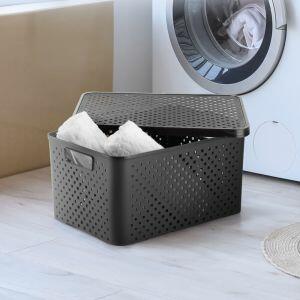 Caixa Quadriculada 16l Preto Dasplast