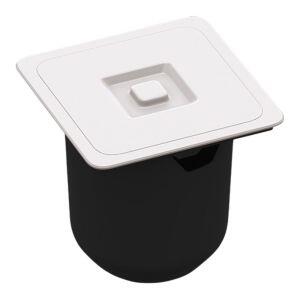 Lixeira de Embutir Quadrado 27,5x27,5 Branco Arquitech