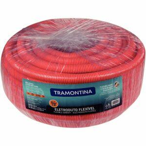 Eletroduto Corrugado 20mm 50 Metros Laranja Tramontina