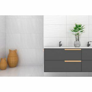 Piso Cerâmico Relevo Onda Branco Bold Brilhante 32x58 Incopisos