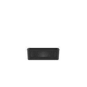 Tampa Cesto Plástico 27cm X12cm x 9cm Flow Preto Ou