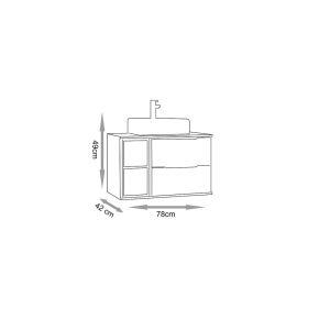 Gabinete para Banheiro Suspenso MDF/MDP Livia Nude 78cm C-Linea