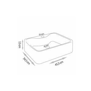 Cuba para Banheiro de Apoio Retangular Stella Branco 45,5x34,5cm C-linea
