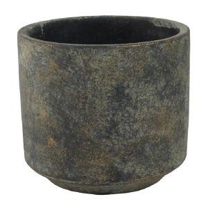 Vaso Saar Cachepo Preto Dourado 14x14x13cm TS Brasil