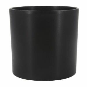 Vaso Sila Cachepo Preto Fosco Cerâmica 16x16x15cm Ts Brasil