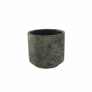 Vaso Saar Cachepo Preto Dourado 12x12x11cm TS Brasil