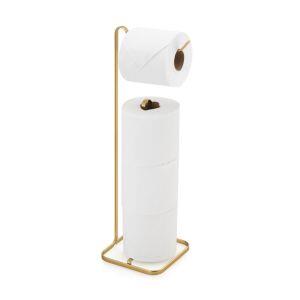 Papeleira de Papel Higiênico para Chão Com Suporte Piatina Dourado Arthi
